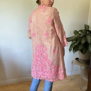 Vintage c. 1960 Pink Lace Coat